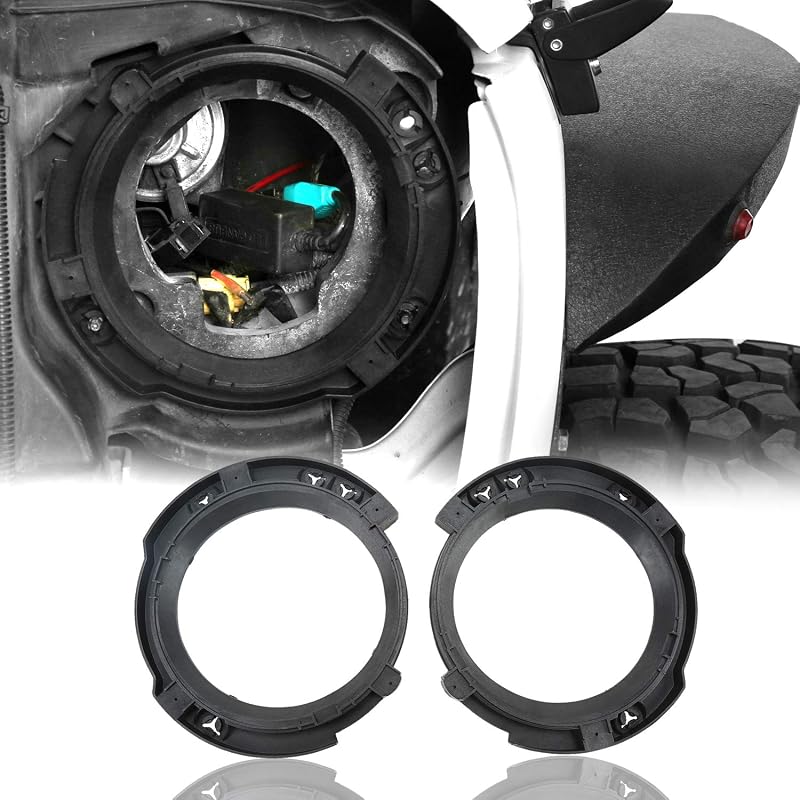 Anel de suporte de montagem para farol 7" Hooke Road Jeep Wrangler JK 2007–2018 – Com 3 pinos plásticos