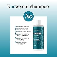 Vista 3 de Champú voluminizador de biotina para cabello fino - Champú para cabello fino con menta, argán y aceites esenciales para el cuidado del cabello