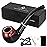 Hysagtek Tobacco Pipe Set - Short Handle Curved Smoking Pipe with Foldable Pipe Stand Holder, Perfect Beginner Pipes Kit with Gift Box Travel Tobacco Pouch and Accessories