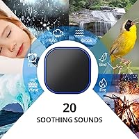 Vista 2 de Máquina de sonido blanco Magicteam con 20 sonidos naturales relajantes sin bucle, función de memoria, 32 niveles de volumen, alimentada por CA o USB