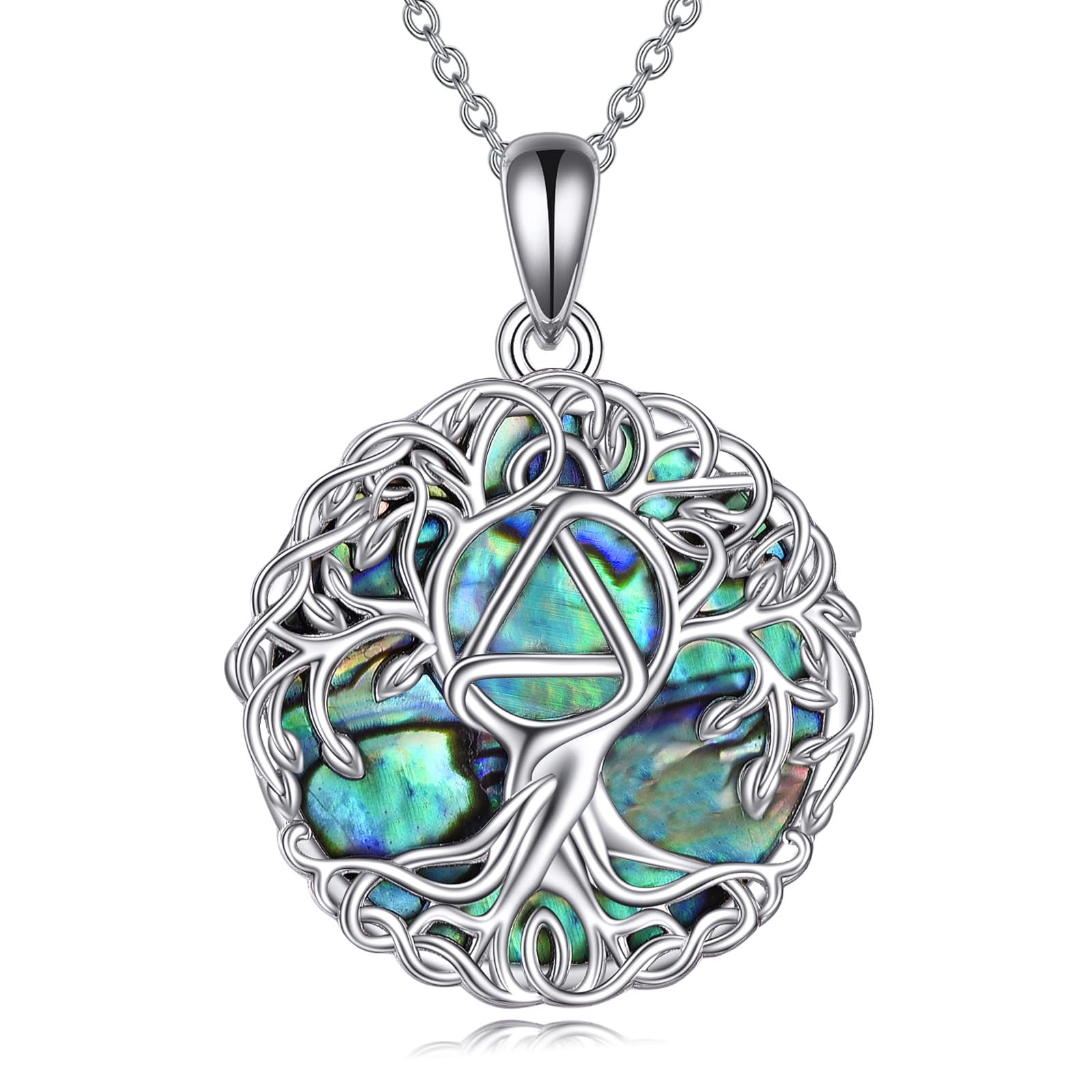 YFNTree of Life Necklace Sterling Silver Celtic Knot Tree Pendant Jewelry Gifts for Women Men