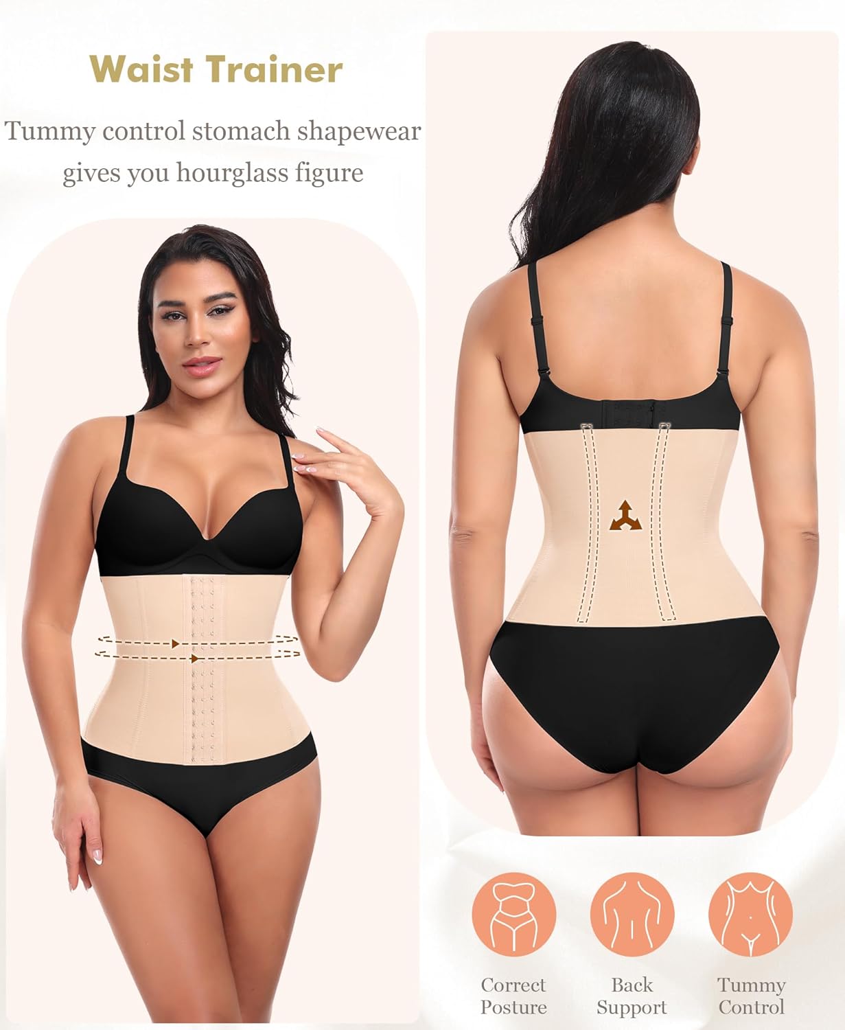 Ganado Waist Trainer for Women Corset Shapewear Tummy Control Waist Cincher Underbust Postpartum Girdle Body Shaper - Image 2