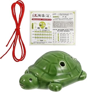 MILISTEN Ocarina de cerâmica com 6 furos de ocarina verde em forma de tartaruga e ocarina, instrumento musical, flauta de ocarina para crianças iniciantes