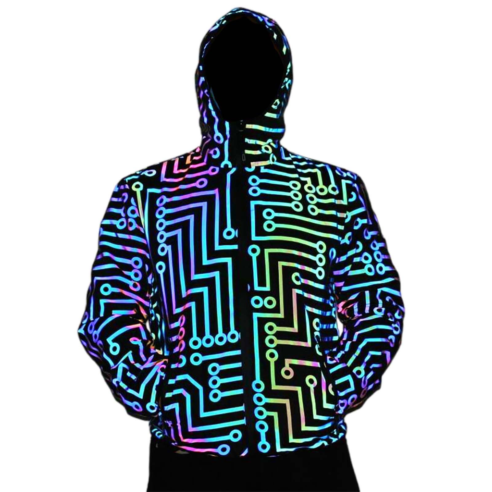 Reflektierende Jacke Mit Taschen Sportjacke Zip Up Blouson Leichte Sommerjacke Dünne Sweatjacke Sommer Softshelljacke Outdoor Sportlich Freizeitjacke Jungen Frühlingsjacke