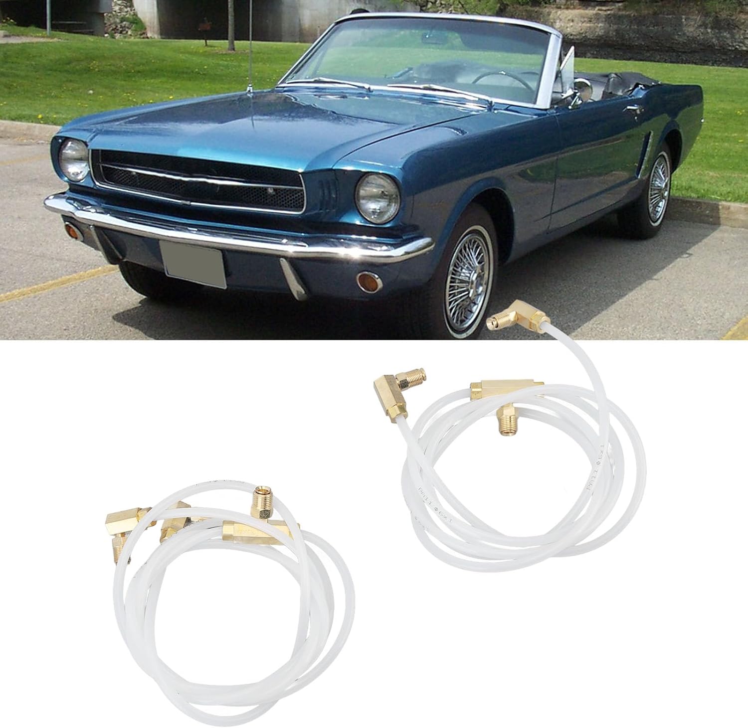 Convertible Power Top Hydraulic Fluid Hose Lines, 116 Inches Flexible, ABS Metal, 2PCS - Durable Replacement, High Efficiency Fluid Transfer, Compatible with Classic Cars