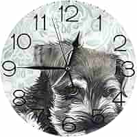 Amazon.co.jp: ミニチュアシュナウザー 犬 掛け時計 置き時計
