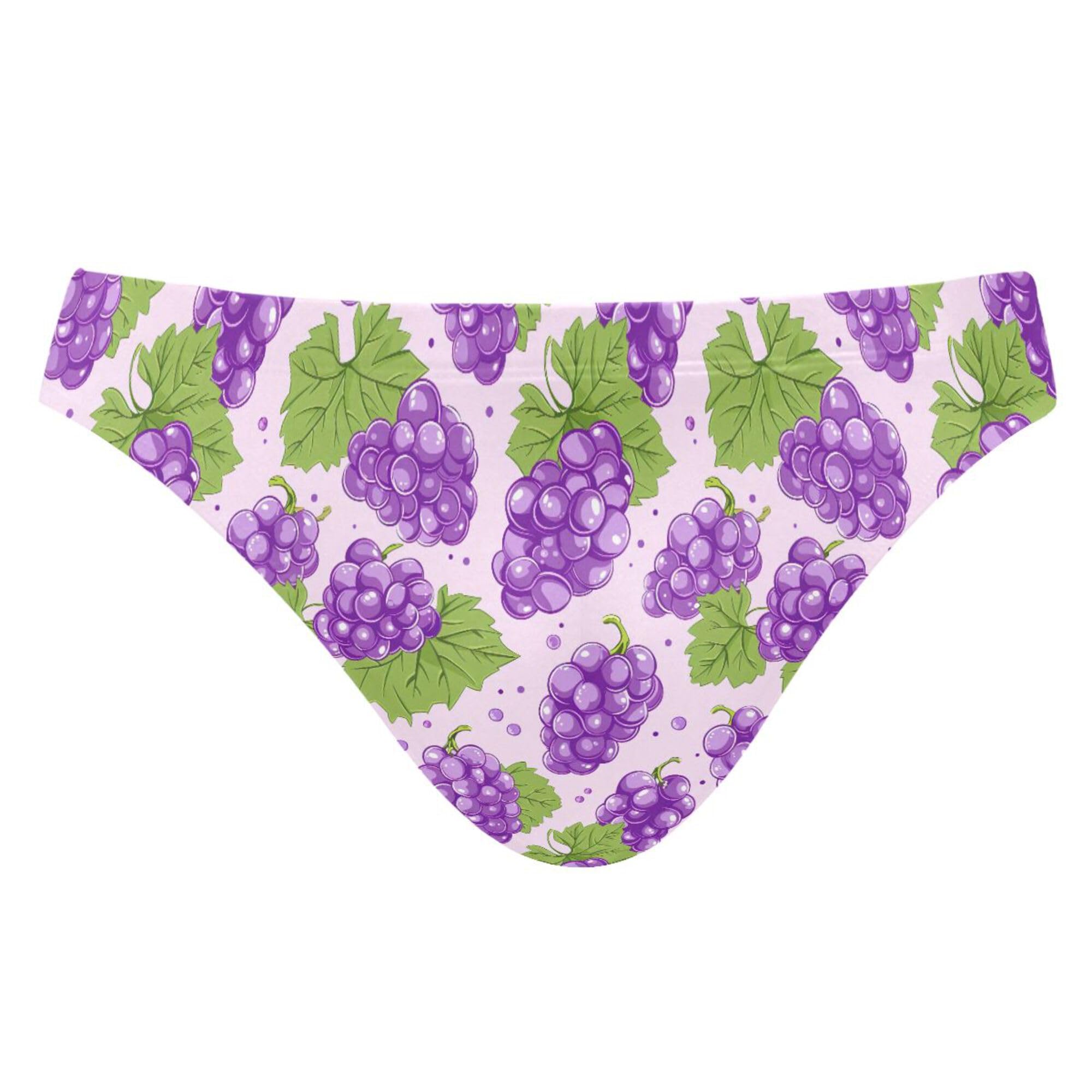 Purple Grape Fruit Swim Briefs for Men Bikini Swimwear Boys Short XXL B0403350