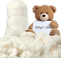 Vista 8 de Wesnoy Relleno de algodón de 3000g/6.6lb para animales de peluche, almohadas suaves, relleno de fibra de algodón natural, para juguetes