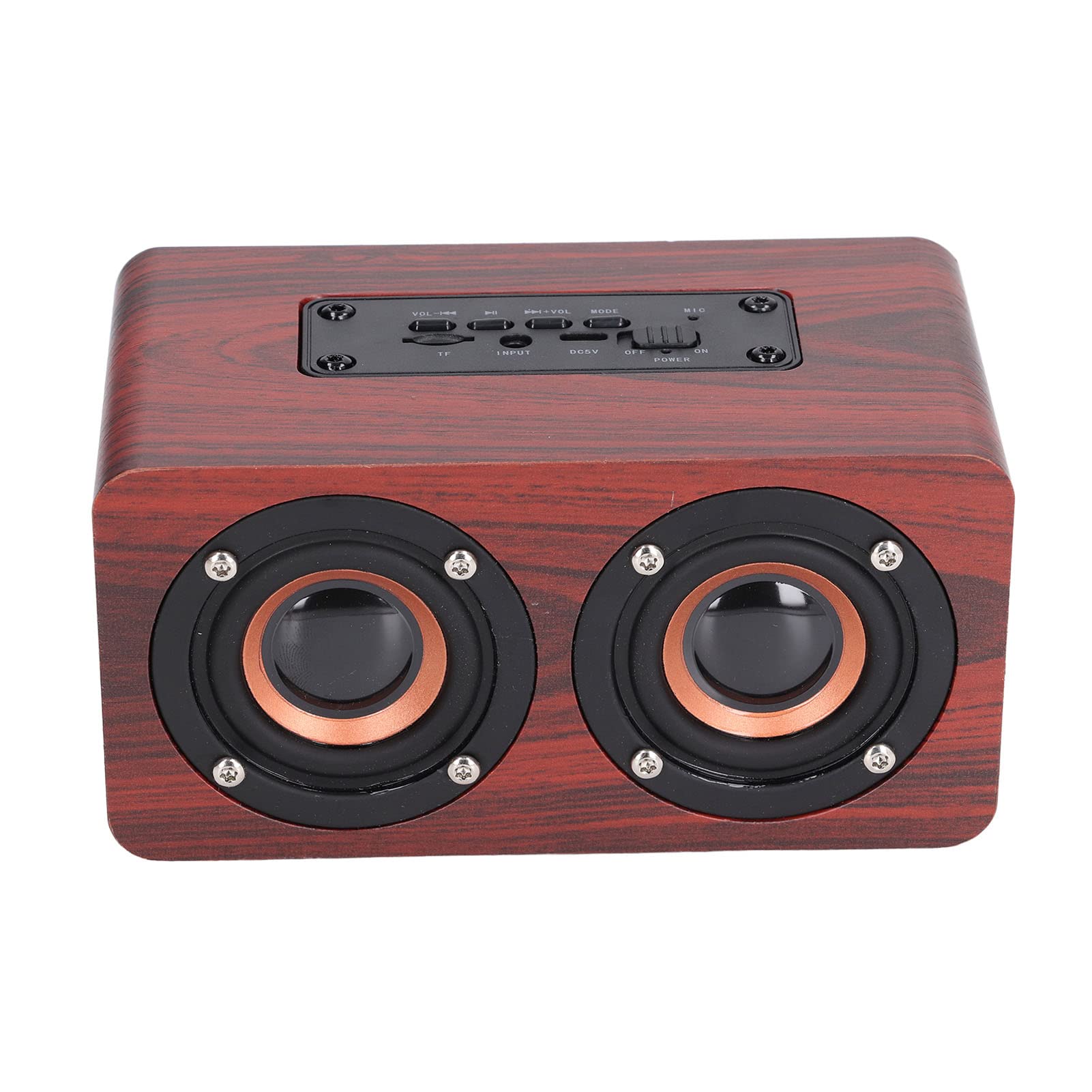 Altoparlante Altoparlanti portatili rossi Doppi altoparlanti Chiamata vocale Ricarica USB Altoparlante in legno Subwoofer