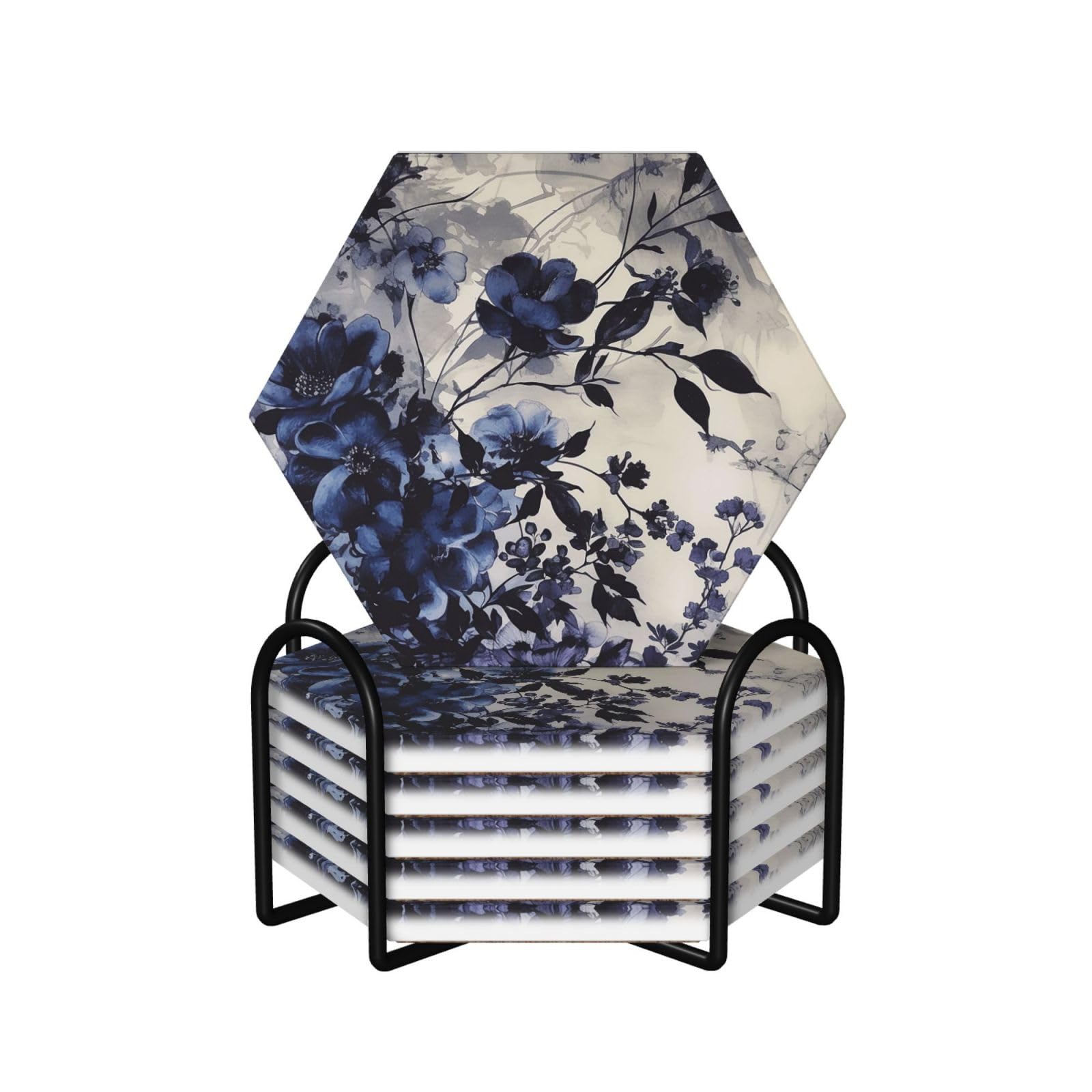 Dessous de verre absorbants céramique et support dessous de verre table fleurs