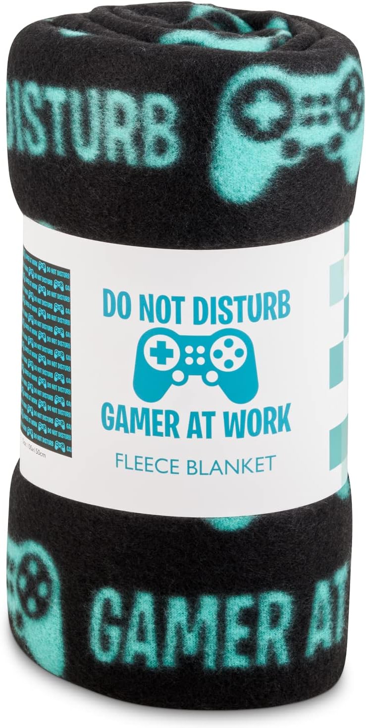 Sass Party & Gifts Do Not Disturb Gamer At Work – Fleece Throw Blanket – Great Gift For A Gaming Fan