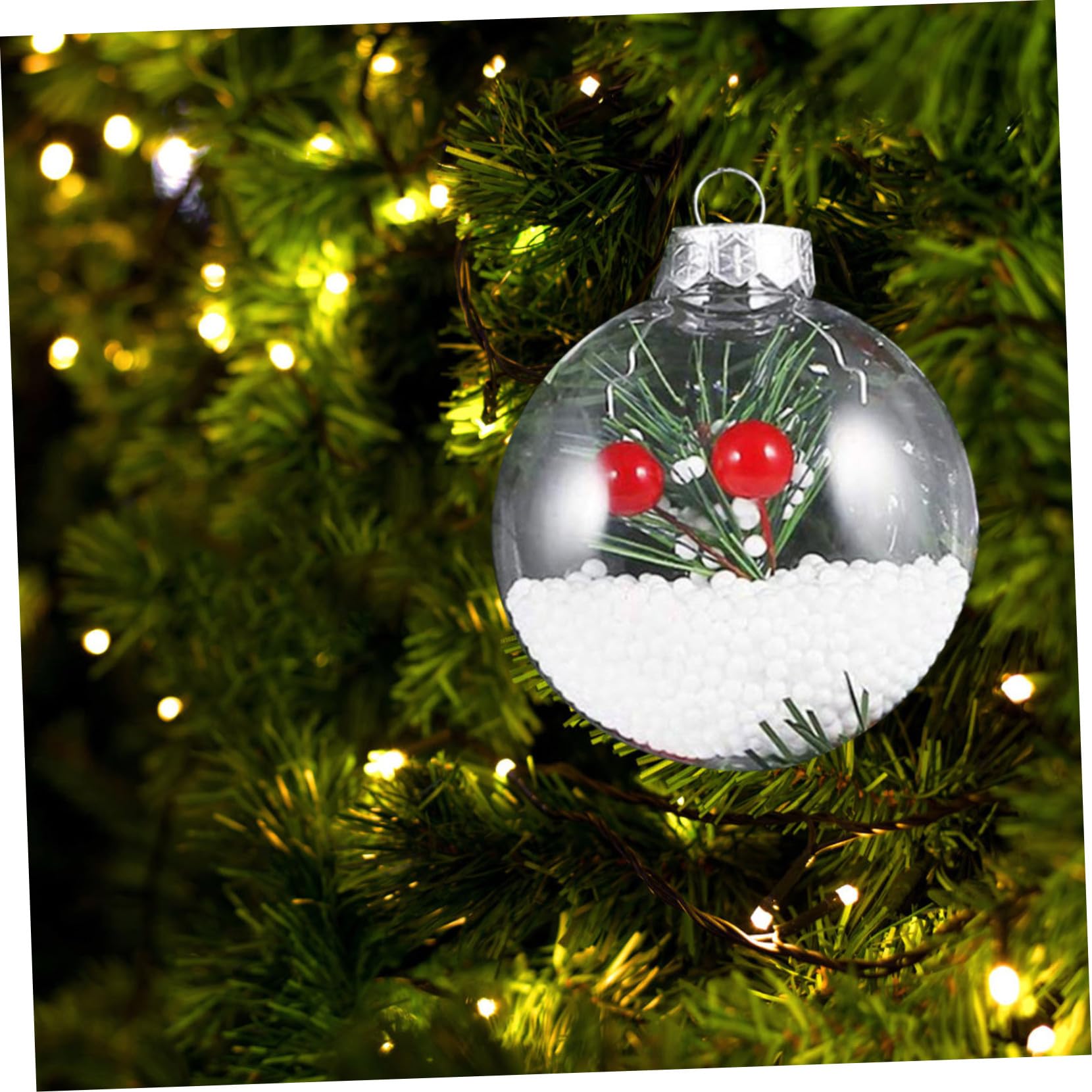 20 Piezas Bolas Navideñas Transparentes para Colgar de Adornos de Bolas para Árbol de Navidad Vacías de Decoración Colgante para Fiestas Navideñas