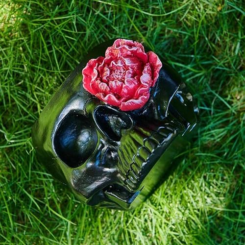 Miniatura 5 de Macetero gótico para decoración del hogar, maceta negra para decoración de habitación, maceta para suculentas con drenaje, cuenco para dulces de