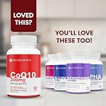Nutrawave CoQ10 Supplément à l'ubiquinone – Puissant 200mg Capsules de haute puissance, Coenzyme q10 Améliore la santé cardiaque, augmente l'énergie et la performance d'exercice, réduit les migraines et est un puissant antioxydant, sans gluten, NON-GMO, Végétaux - 60 Capsules