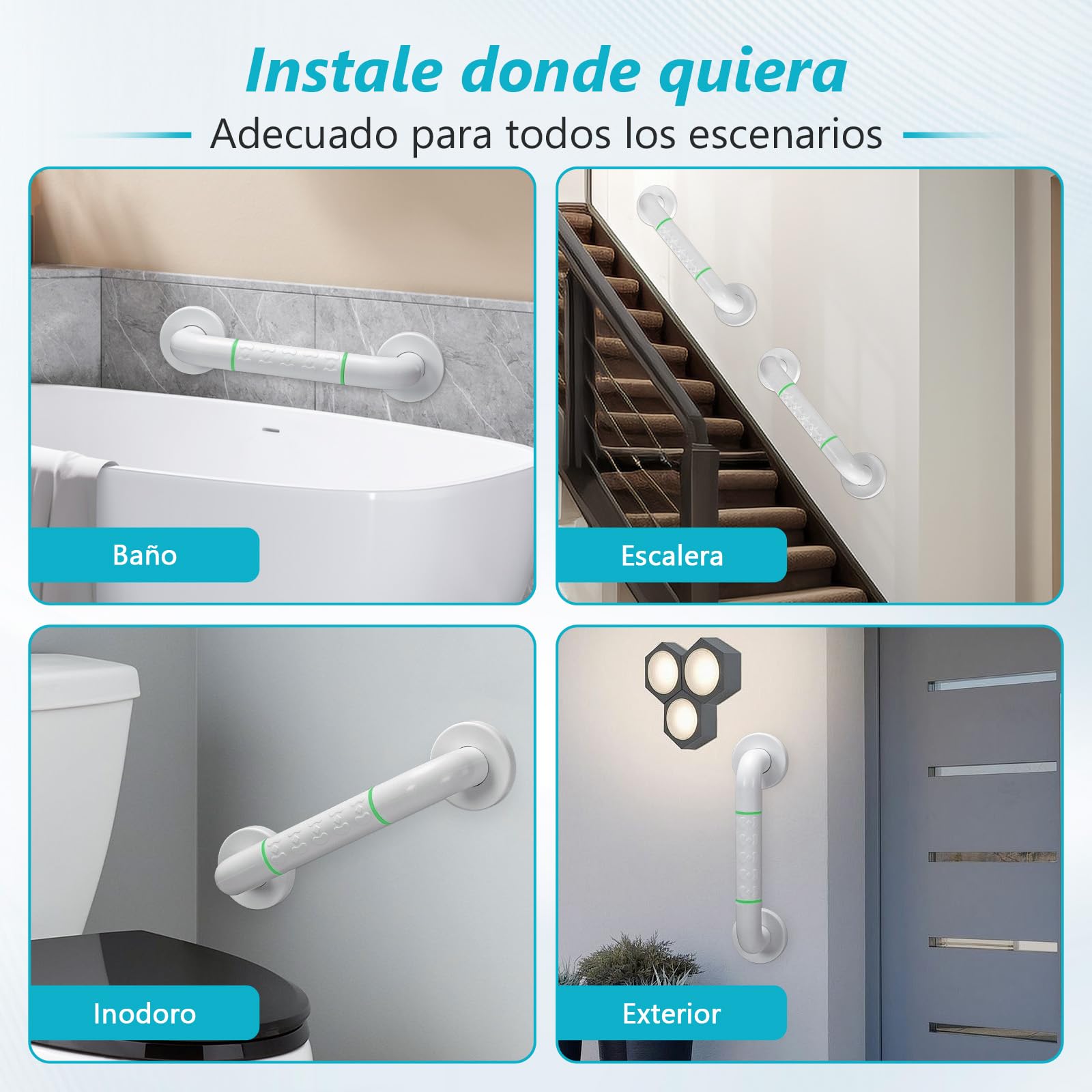 2 Piezas 30cm Agarraderas Baño - Agarrador Ducha Personas Mayores, Niños y minusvalido, Antideslizante Asidero, Acero Inoxidable Barra