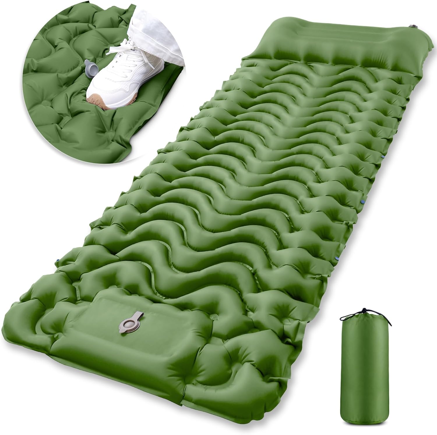 Sleeping Pad for Tenting – Ultralight Inflatable Sleeping Mat with Pillow Constructed-in Foot Pump, Sturdy Compact Tenting Air Mattress for Backpacking Mountain climbing Tent Touring