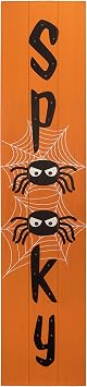 Spooky LED Porch Leaner Halloween Sign - 5 Ft. Tall Light Up Welcome Sign for Door or Wall Leaning - Halloween Decorations for Home & Classroom - Halloween Party Farmhouse Fall Decor, by Designstyles