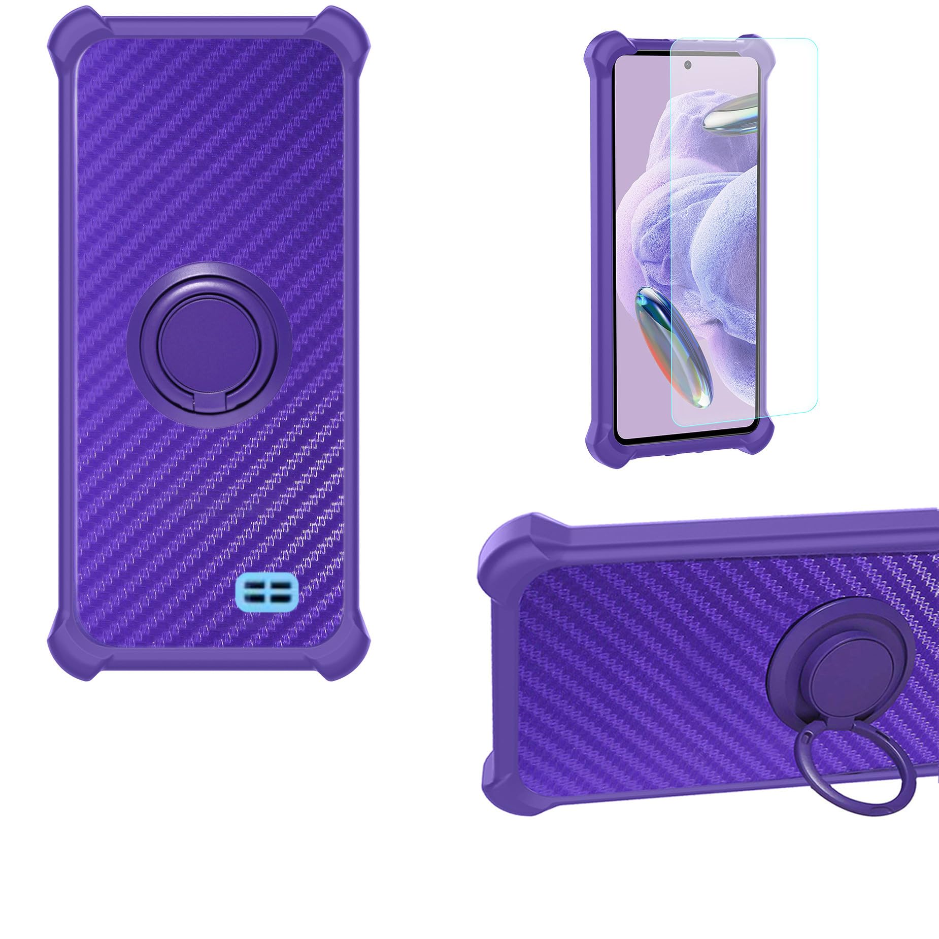 Bojioderf Coque Pour Vortex HD62 – Hybride Bleu Givré – Support Pliable Magnétique – Verre Trempé Inclus – Anti-traces