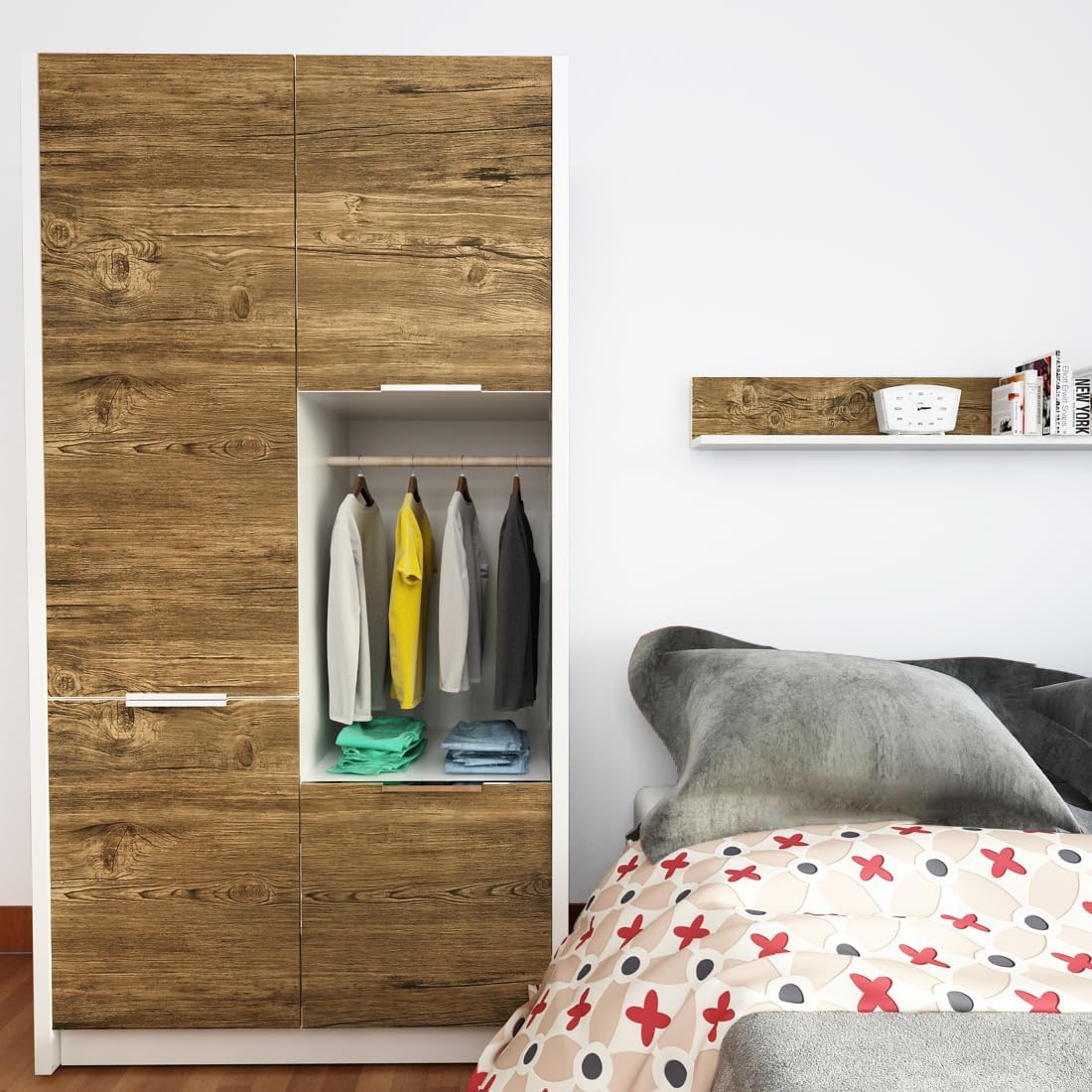 Yenhome Brown Wood Wallpaper 24x118 inch Wood Peel and Stick Wallpaper Distressed Wood Grain Contact Paper for Cabinets Countertops Kitchen Wallpaper Self Adhesive Removable Wallpaper for Shelf Drawer