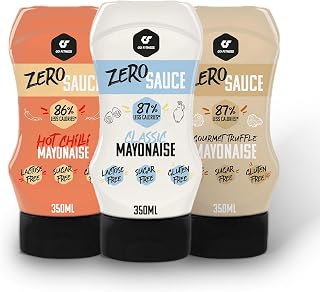 GoFitness Zero Sauce 3er Pack x 350ml – Hot Chili, Classic, Gourmet Truffle – Kalorienarm, Low Carb, Fitness Dressing ohne Zucker