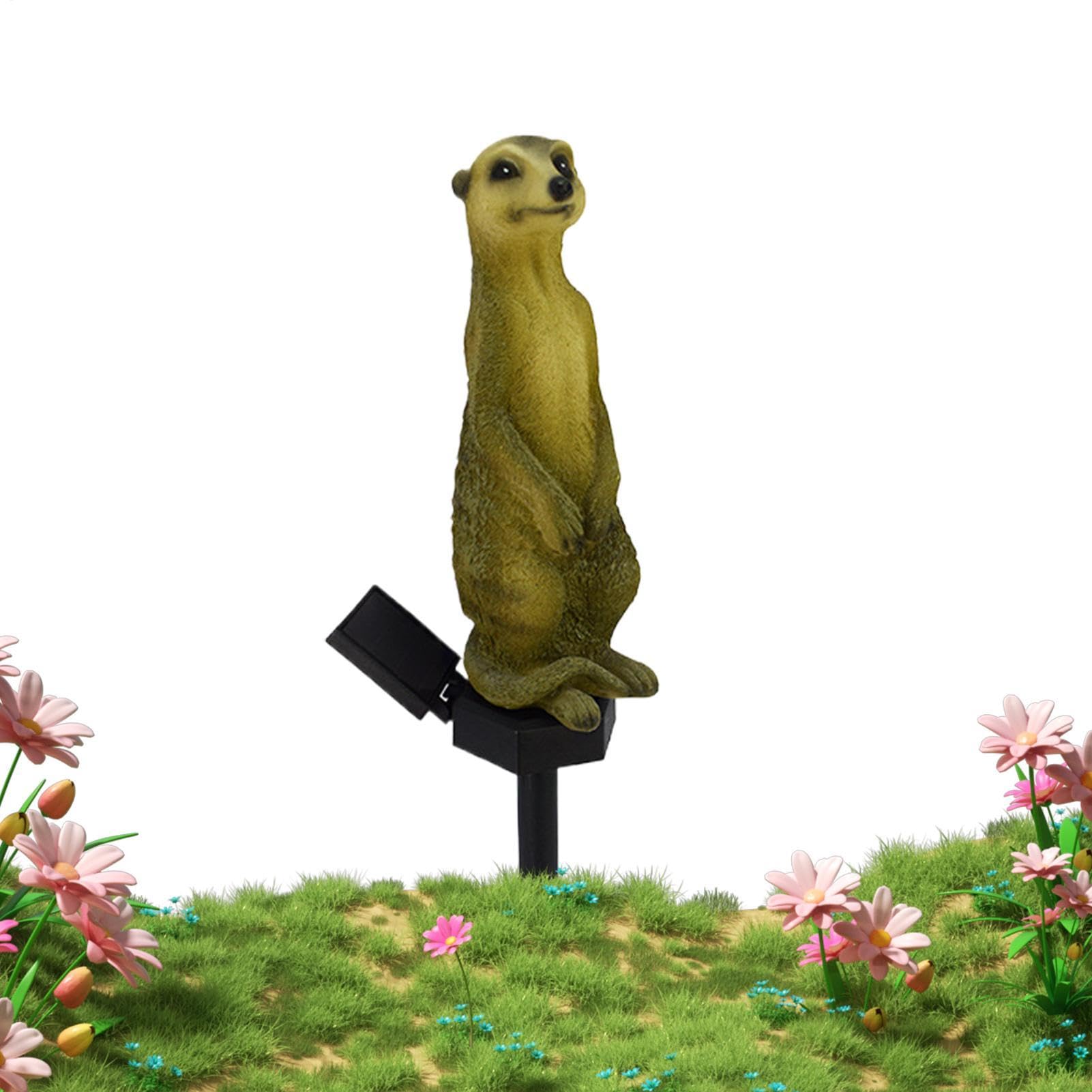Statues de jardin solaires avec sculpture animale étanche en résine pour cour