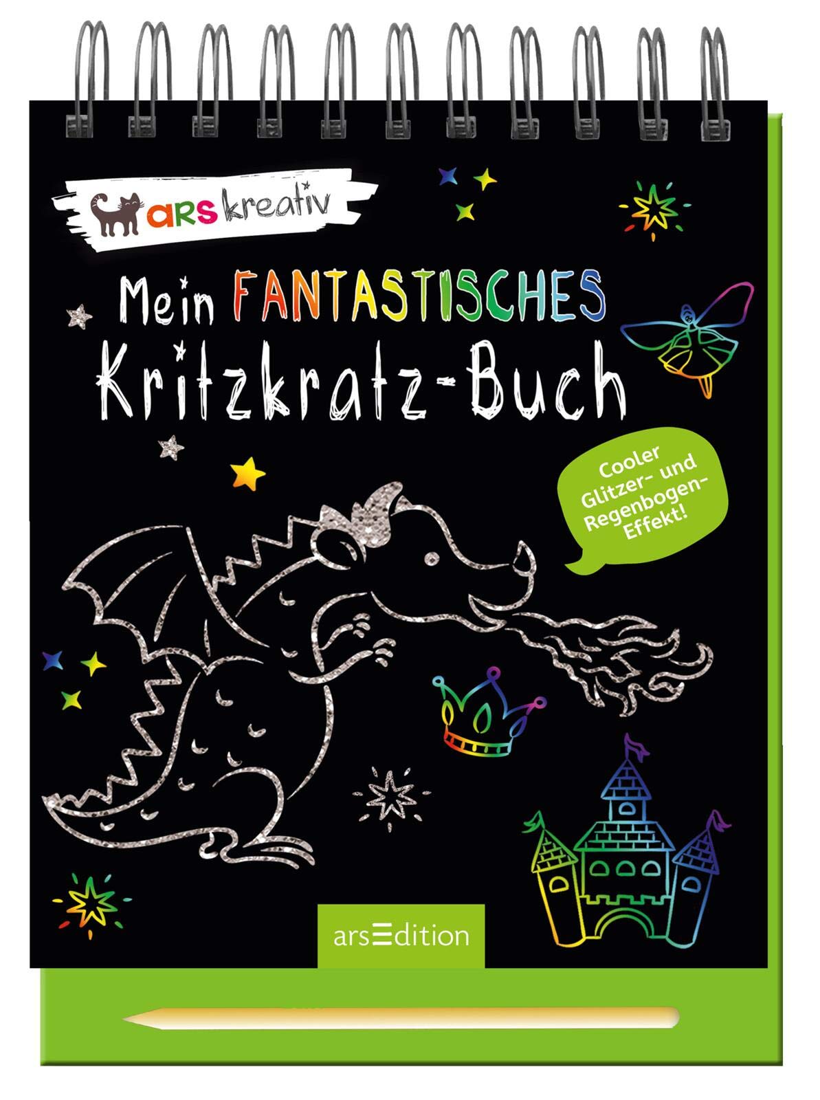 Mein fantastisches Kritzkratz-Buch: Kreativer Kratzelspaß mit Malideen und Holzstift für Kinder ab 5 Jahren