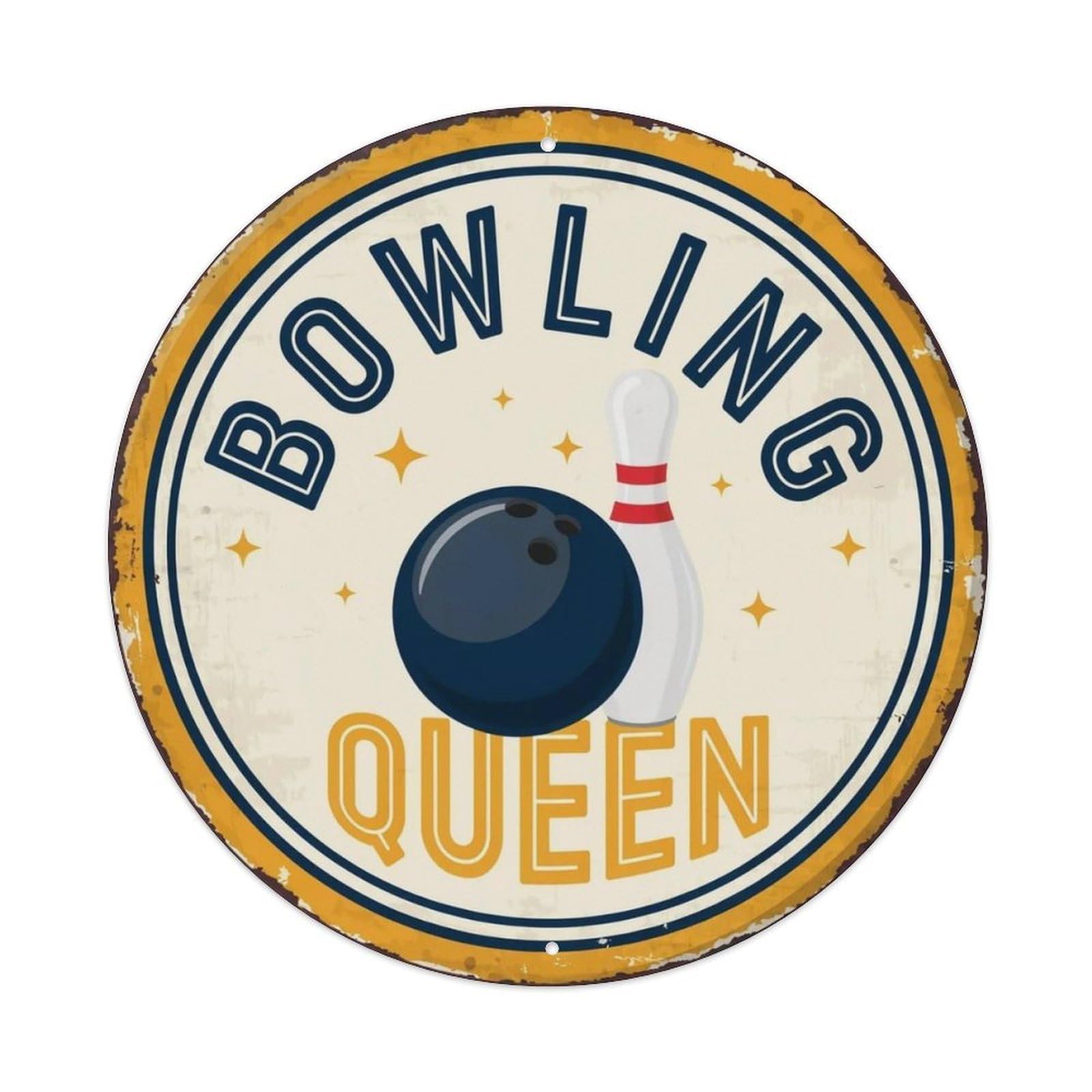 Bowling Queen Metal Tin Sign Plaque