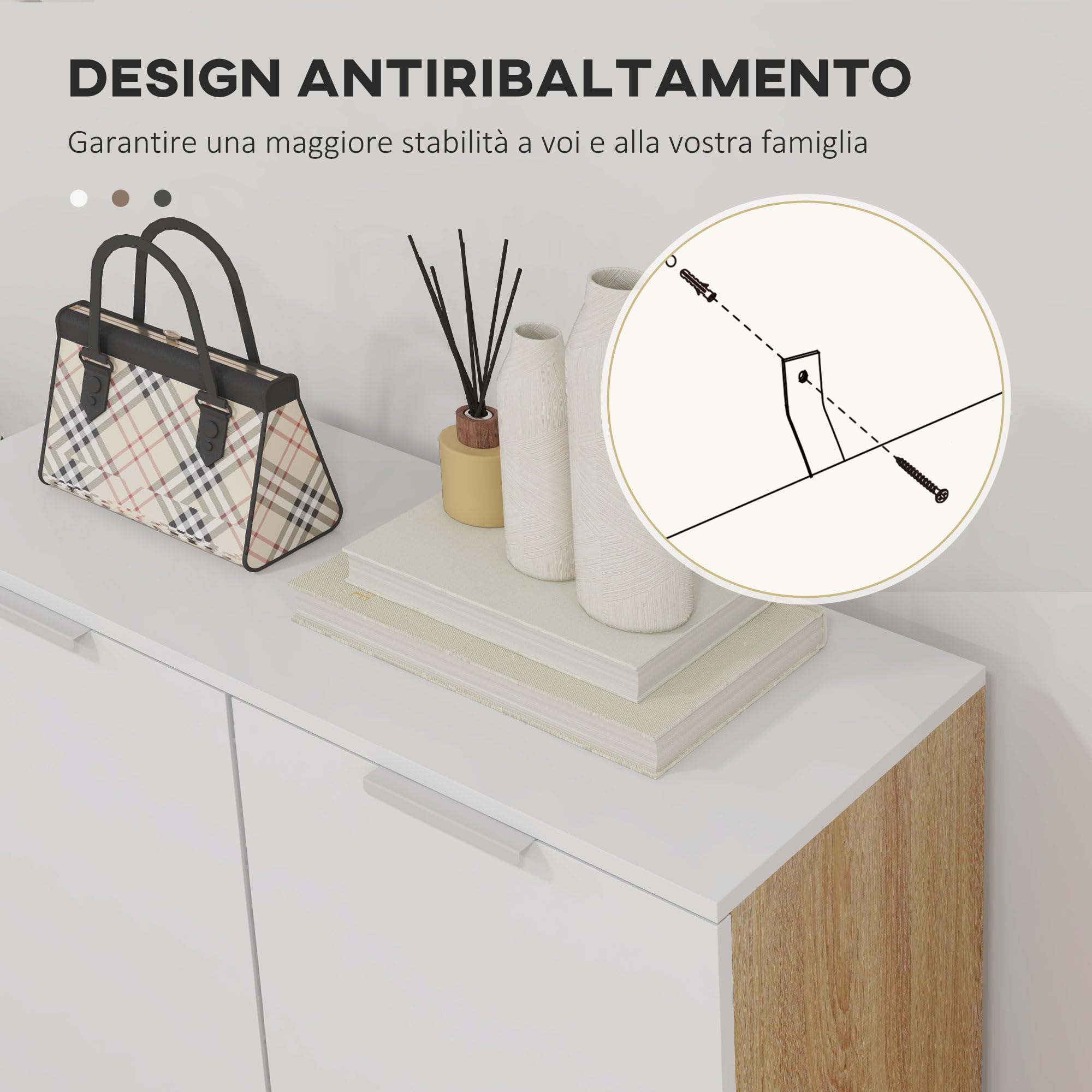 HOMCOM Mobile Scarpiera per 15-20 Paia di Scarpe Taglia EU45 Bianco Lucido