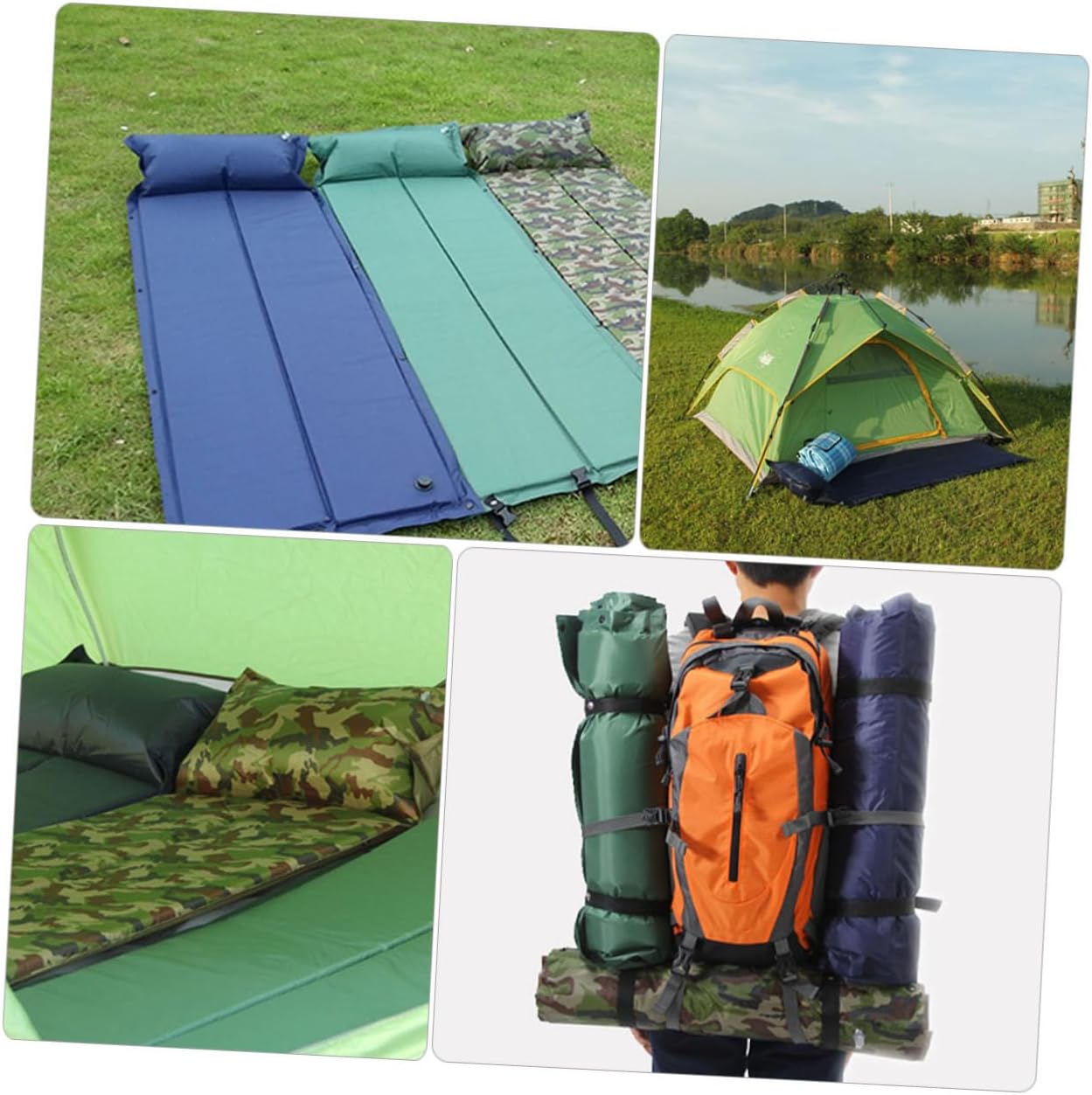 Mipcase Portable Inflatable Camping Sleeping Pad with Built in Pillow Convenient Self Inflating Outdoor Mat for Hiking Picnic and Camping Sleep Supply