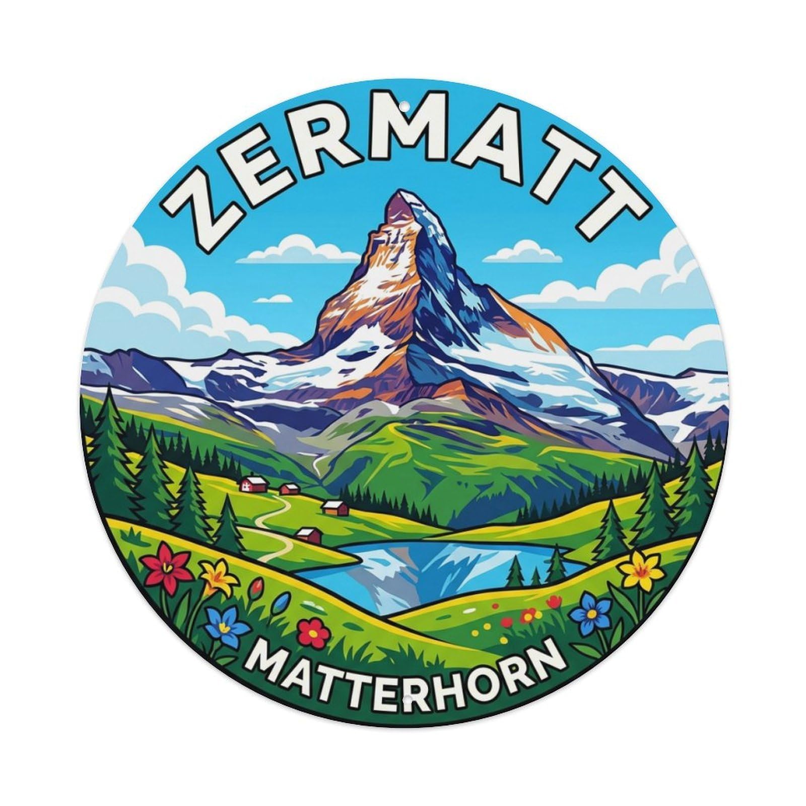 Metal Tin Sign Switzerland Retro Travel Zermatt