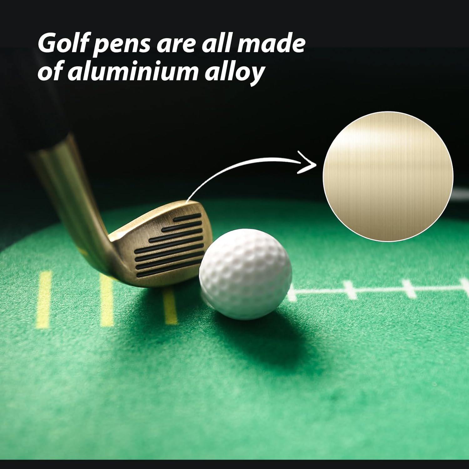 Lotbun 3 Bolígrafos De Golf - Mini Palos De Golf, Aleación De Aluminio, Con Recambios, Regalo Original