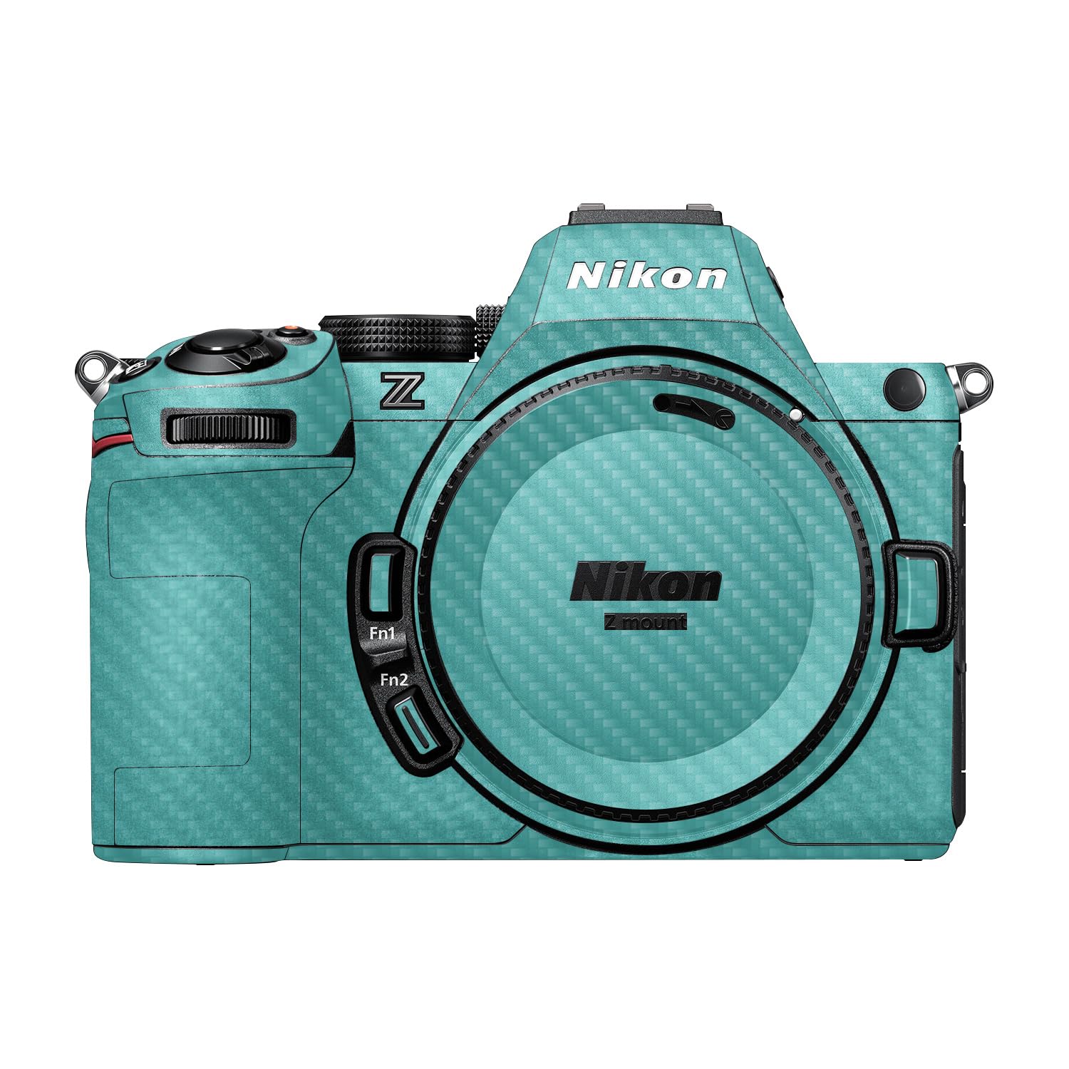 Carbon Fiber Camera Skin Compatible with Nikon Z5 II (2025) - Solid Turquoise - Premium 3M Vinyl Protective Wrap Decal Cover - Easy to Apply | Crafted in the USA by MightySkins