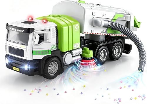 40% off promo code for 1:50 Street Sweeper Toy, Die-cast Garbage Truck, Sweep & Vacuum, Rechargeable, Lights & Sounds, Ages 3-9 on Amazon