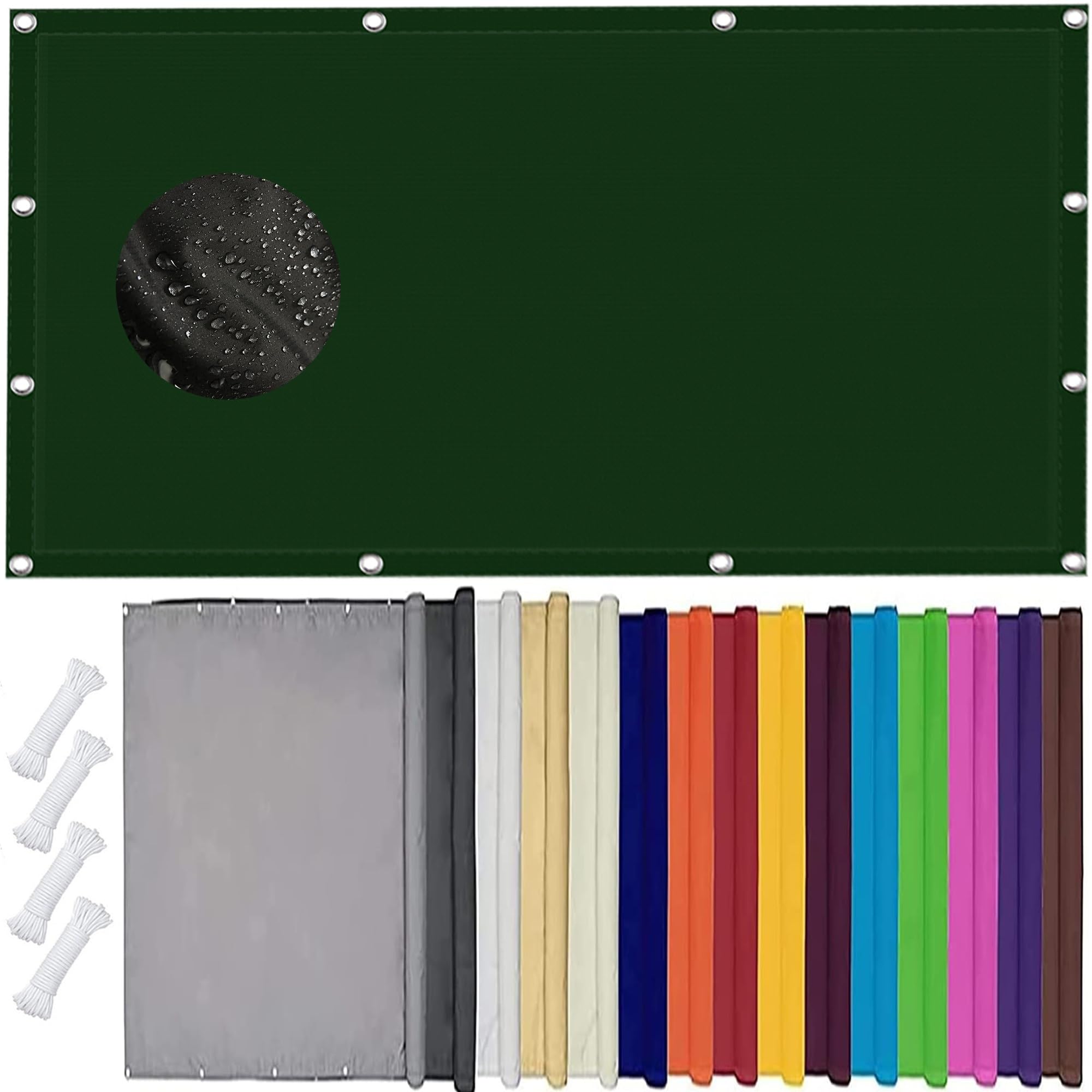 GLDYTVF Waterproof Sunscreen Awning Canopy 1.3 x 1.6m Ideal for Outdoor Activities 95% UV Protection Windproof Easy to Install Dark Green