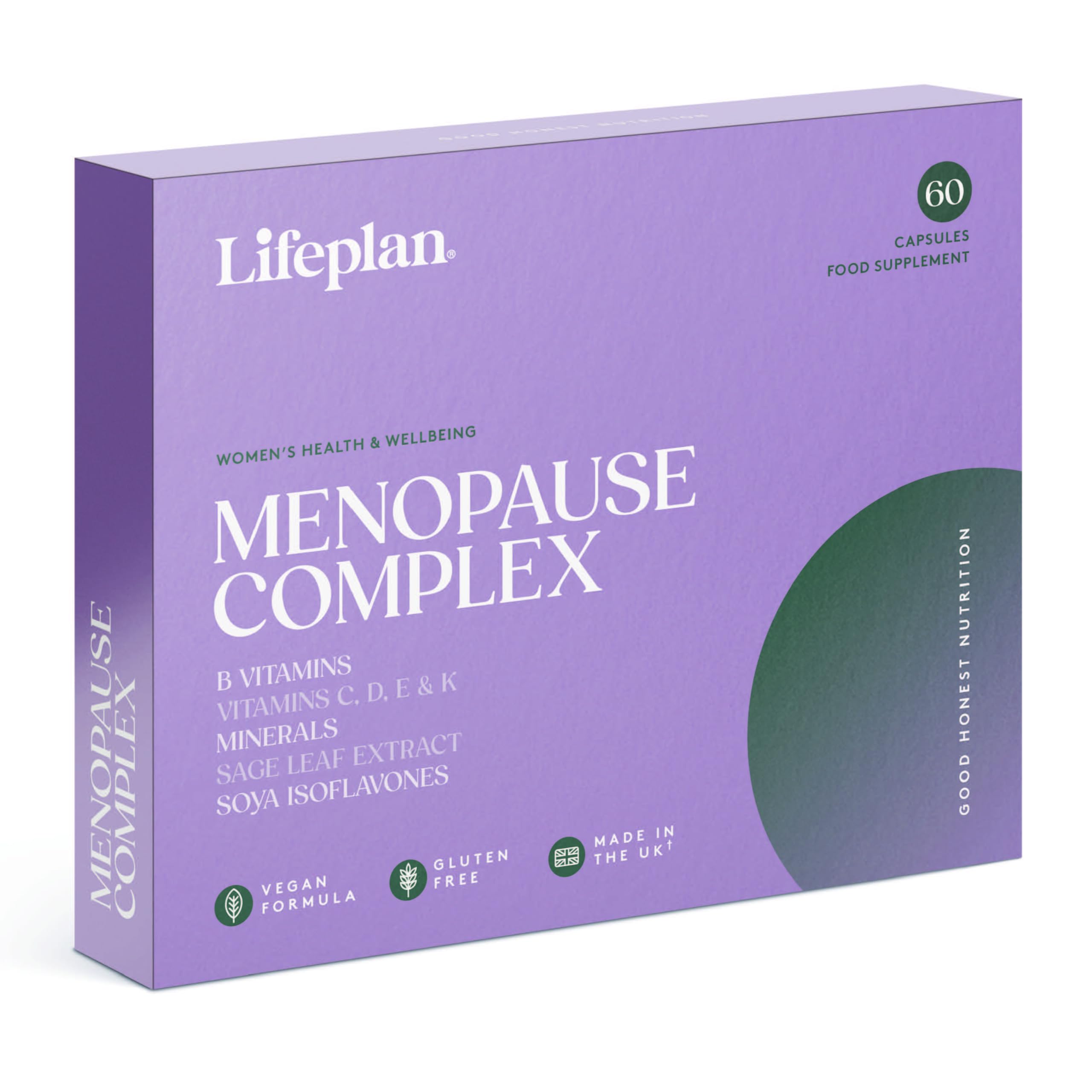 LIFEPLAN Menopause Complex 60 Capsules – Menopause Support Supplement – Hormonal Balance, Hot Flush & Mood Support – 81.66g