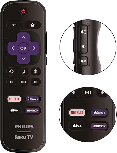 Miniatura 4 de Control remoto de repuesto OEM compatible con todos los televisores inteligentes Philips Roku TV【Solo funciona con Philips Roku TV, no para Roku