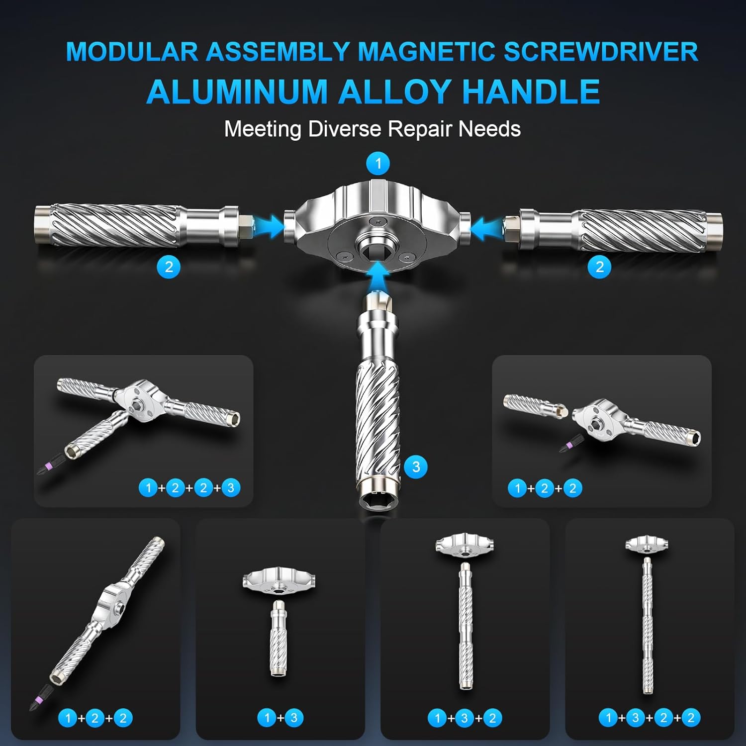 115 in 1 Ratchet Screwdriver Set, Magnetic Screwdriver sets, Multi Bit Free Combination Ratchet Screwdriver Set Portable Repair Tool Kit for Furniture, Computer, Bicycle and DIY