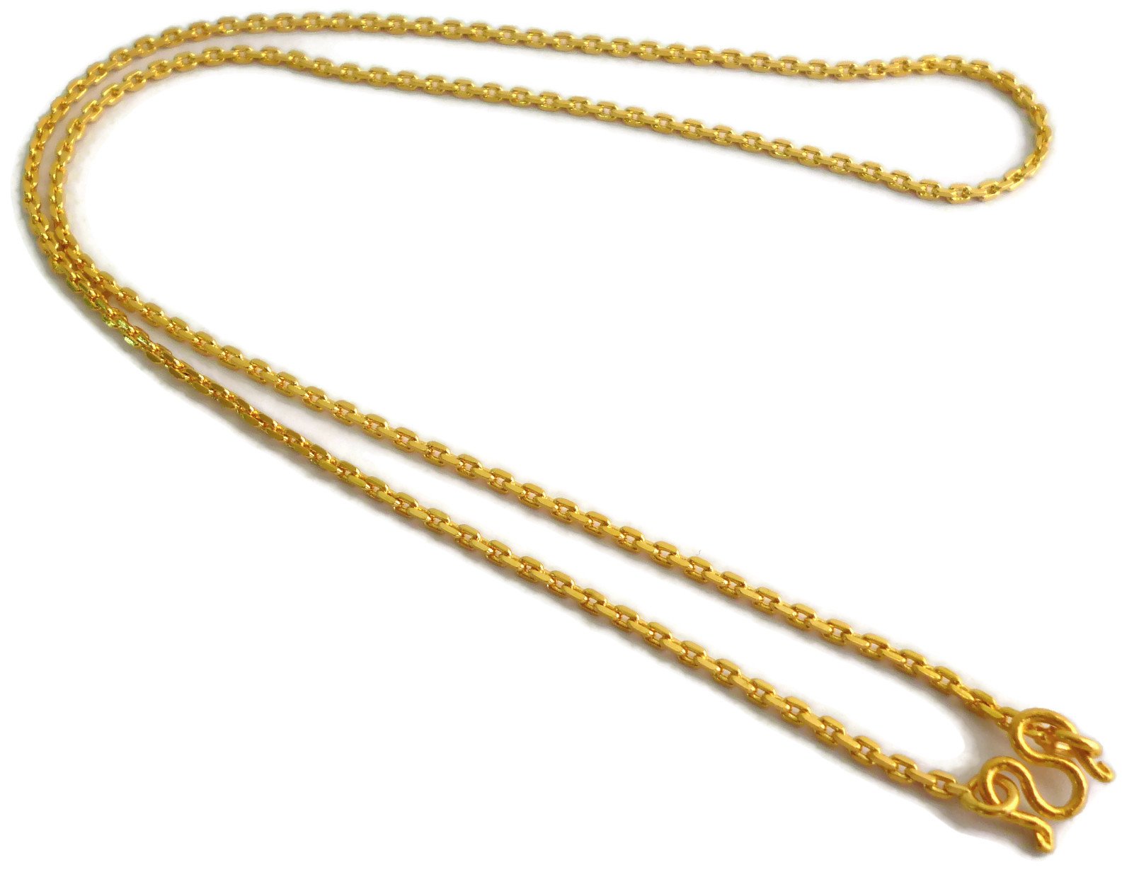 24k Thai Yellow Gold Plated Thin Chain Necklaces 18 Long