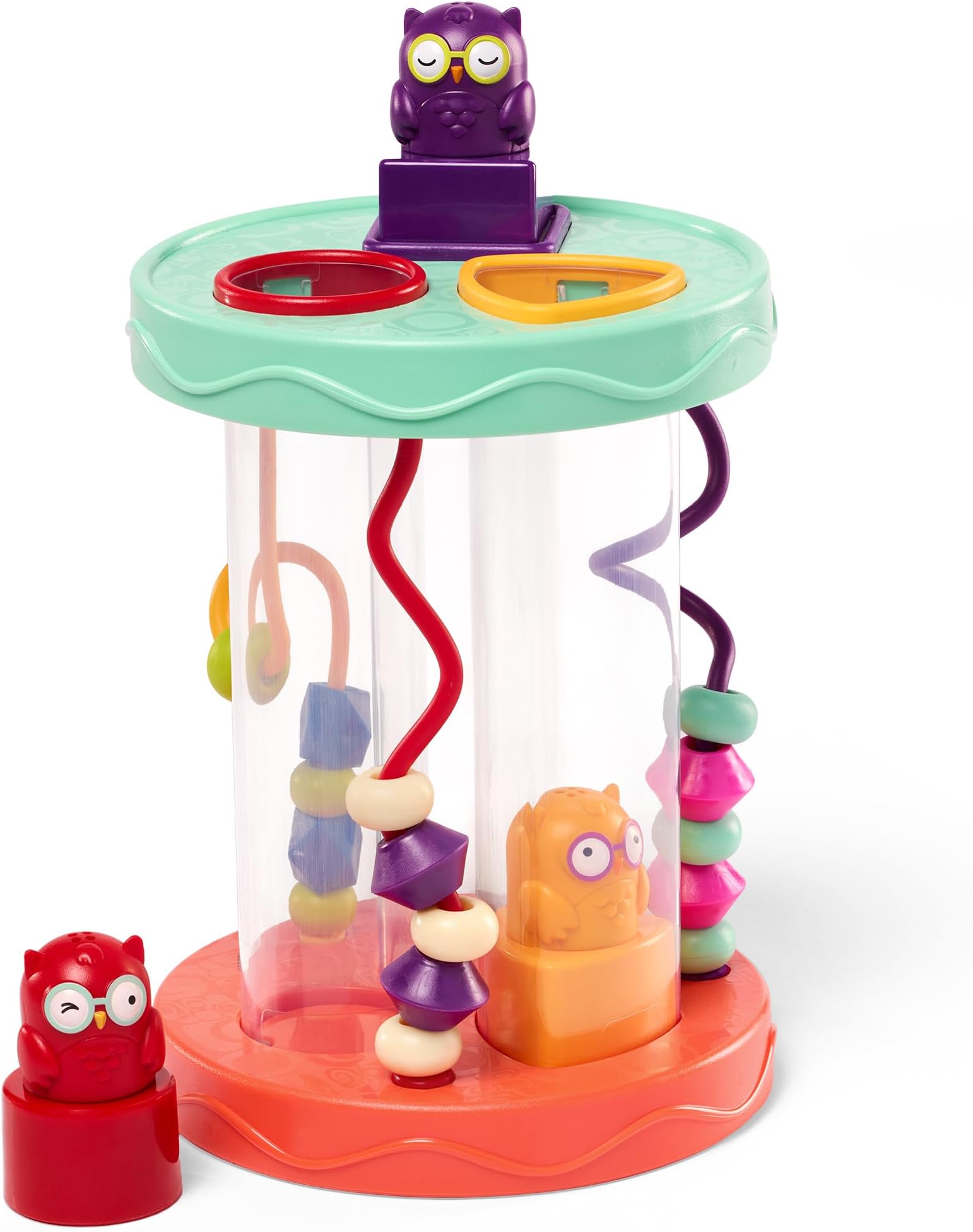 B. toys – Baby Shape Sorter – Sorting Toy with 3 Owls – Colorful Shapes, Bead Maze & Fun Sounds – Developmental & Educational Game for Babies & Toddlers – Hooty – Hoo – 10+ Months