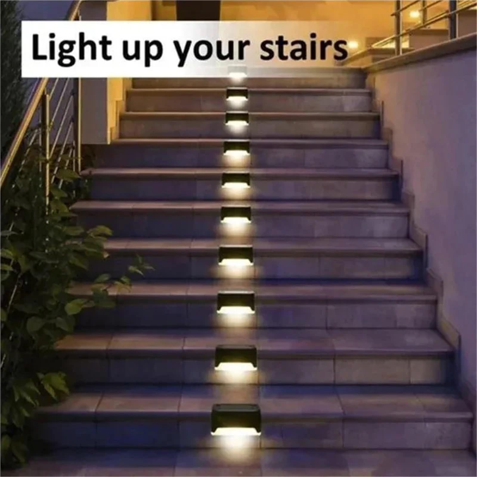 Luz solar al aire libre 10 luces solares for terraza, exteriores, escaleras, escalones, vallas, patios y caminos para patio, garaje(Brown white)