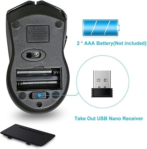 Miniatura 5 de XBOSS L7 - Ratón óptico inalámbrico con Bluetooth de 6 botones para computadora PC mouse con adaptador USB Mause para OS Windows Mac Linux Ps2 Ps3