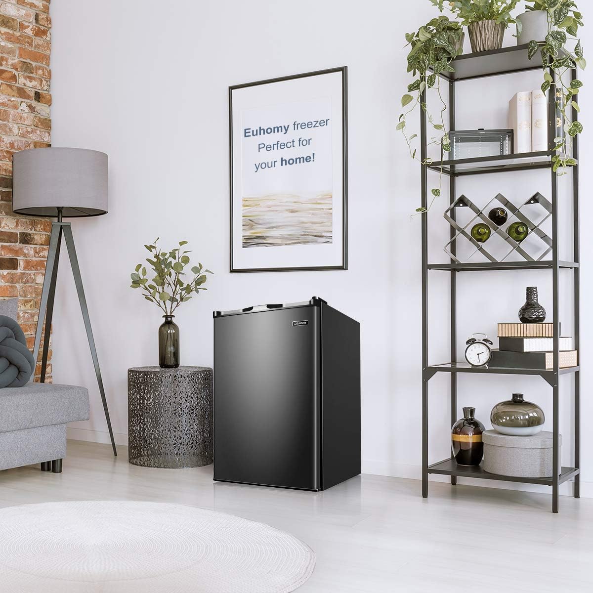 One-Day Sale: Up to 60% Off Euhomy Upright freezer, 3.0 Cubic Feet, Single Door Compact Mini Freezer with Reversible Stainless Steel Door, Small freezer for Home/Dorms/Apartment/Office (Silver)