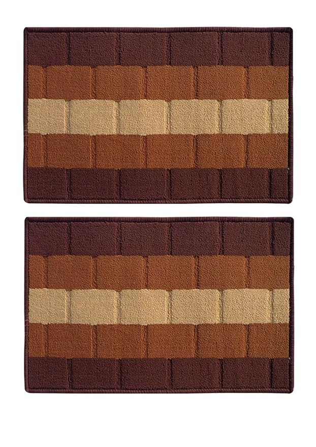 Status Luxury Premium Polypropylene Home Decor Doormats Floor Door Mat (Pack of 2) – 58 cm x 38 cm (Brown) at Rs. 216
