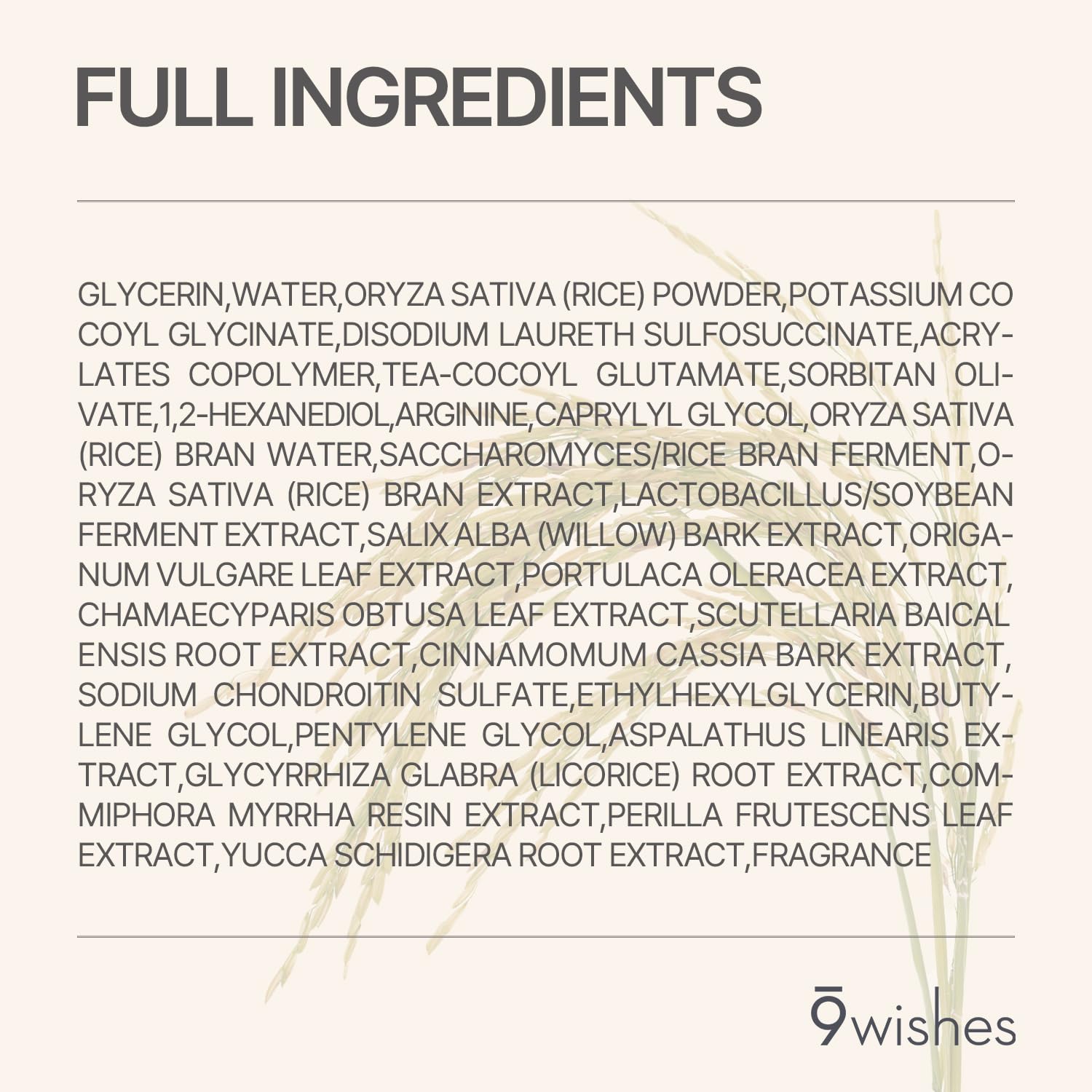 9 wishes Rice Foaming Cleanser - Korean Skin Care Facial Cleanser & Face Wash, Gentle Hydrating Cleanser for Sensitive Skin, Non Stripping Pore Cleansing Face Wash - 120ml / 4.05 fl.oz.