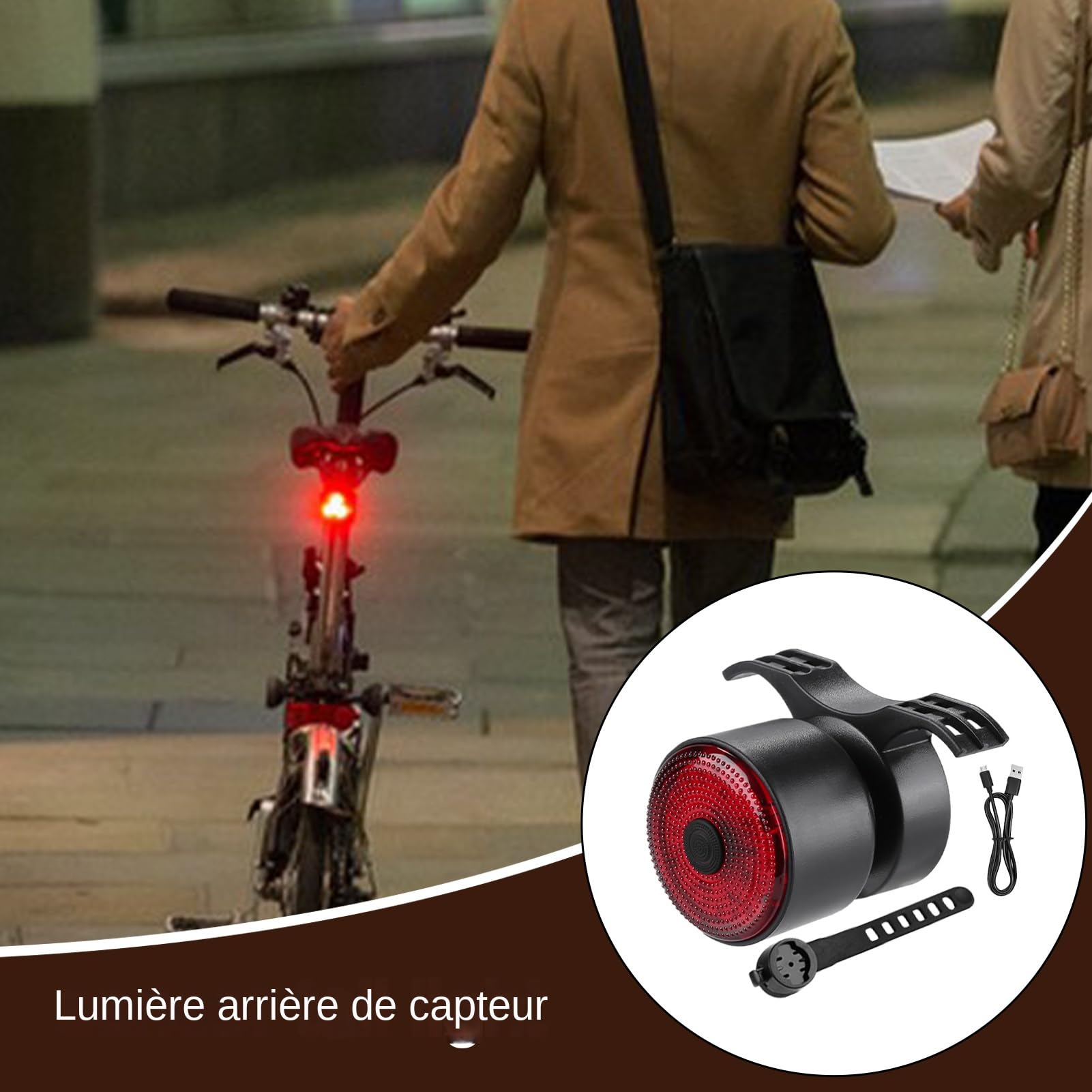 Luce posteriore bici Luce di sicurezza ricaricabile | Luce posteriore bici da strada e mountain bike Per adulti, ragazzi, ragazze, attività all'aperto