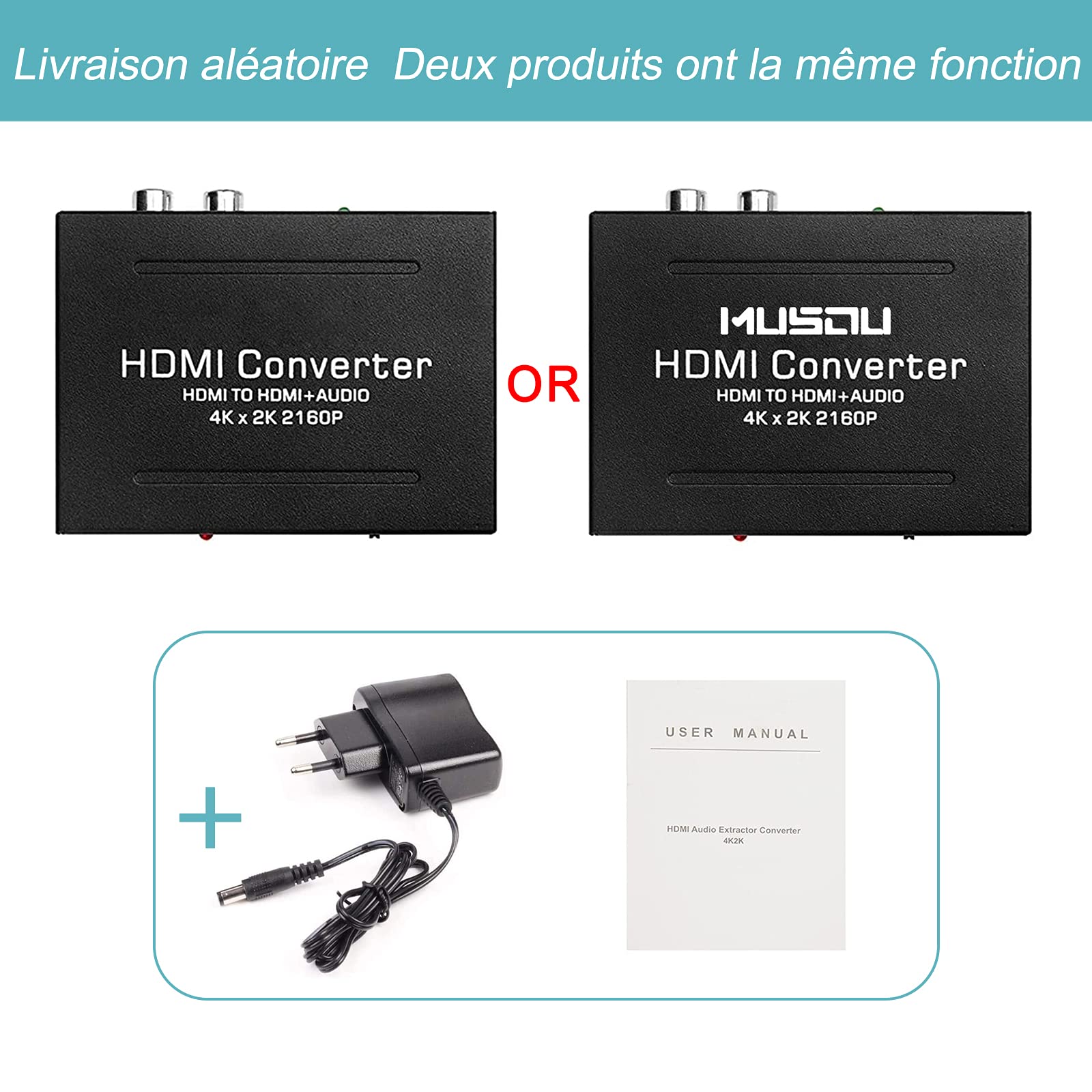 Ozvavzk Convertisseur HDMI Extractor Audio 4K x 2K SPDIF Optique L/R Stéréo 3D
