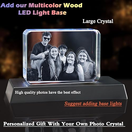 Miniatura 4 de Foto de Cristal 3D, Regalos Personalizados del Día de la Madre para Mamá, Esposa, Abuela, Esposo Excelente con Tu Propia Foto, Aniversario