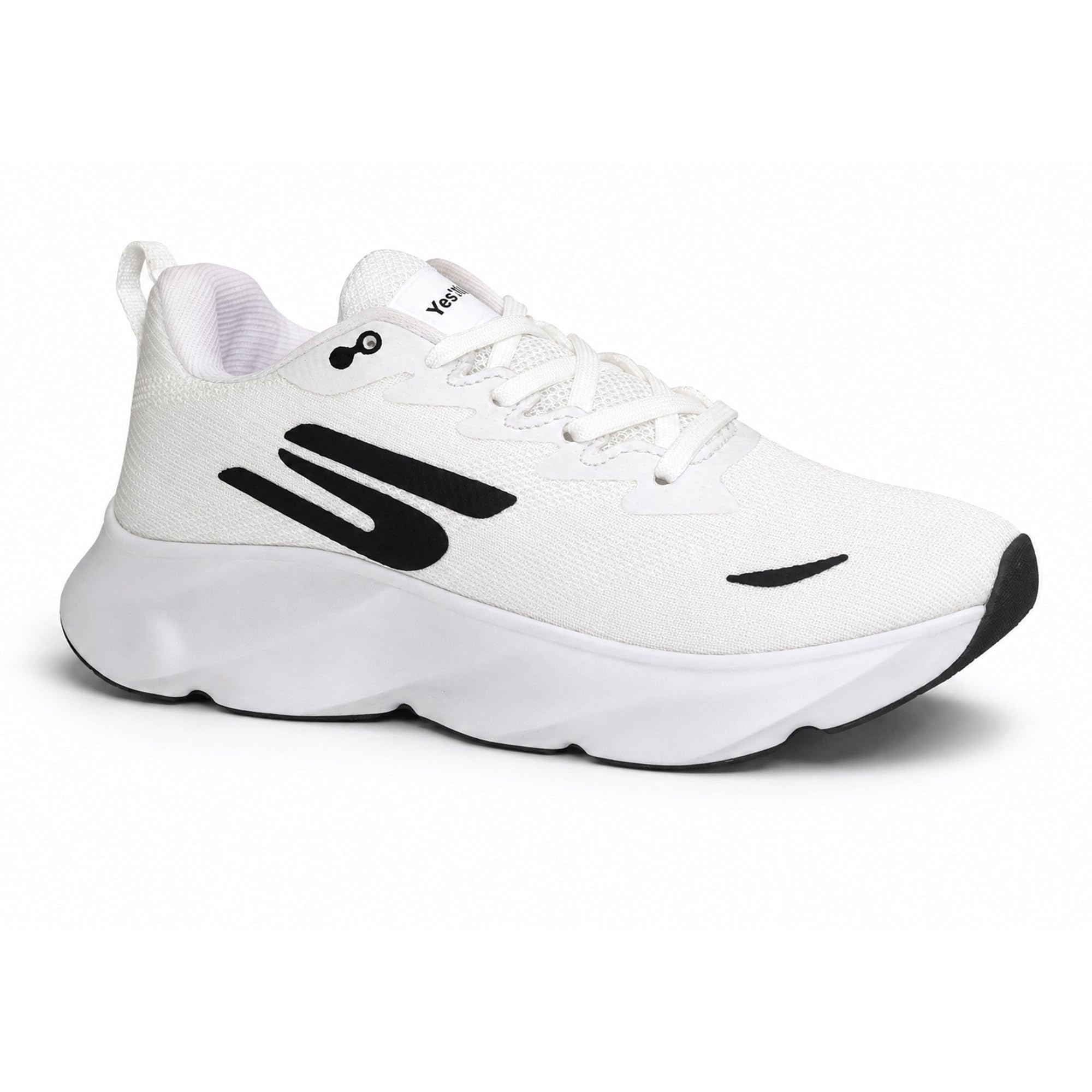yes’no Yes'No Men's Sports Shoes | Lightweight Mesh Running Shoes with Soft Cushioning & Lace-Up Design | Comfortable Slip-On Sneakers for Walking, Jogging, Gym 2” Curved Heel-picture-58