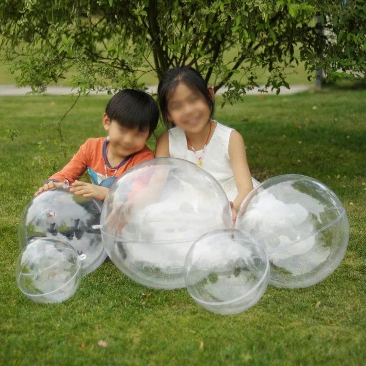 Adornos Transparentes de Navidad, Bola rellenable Artesanal Transparente, decoración del hogar, Boda, jardín, árbol Colgante, Caja de Regalo para Fiesta, decoración-20cm