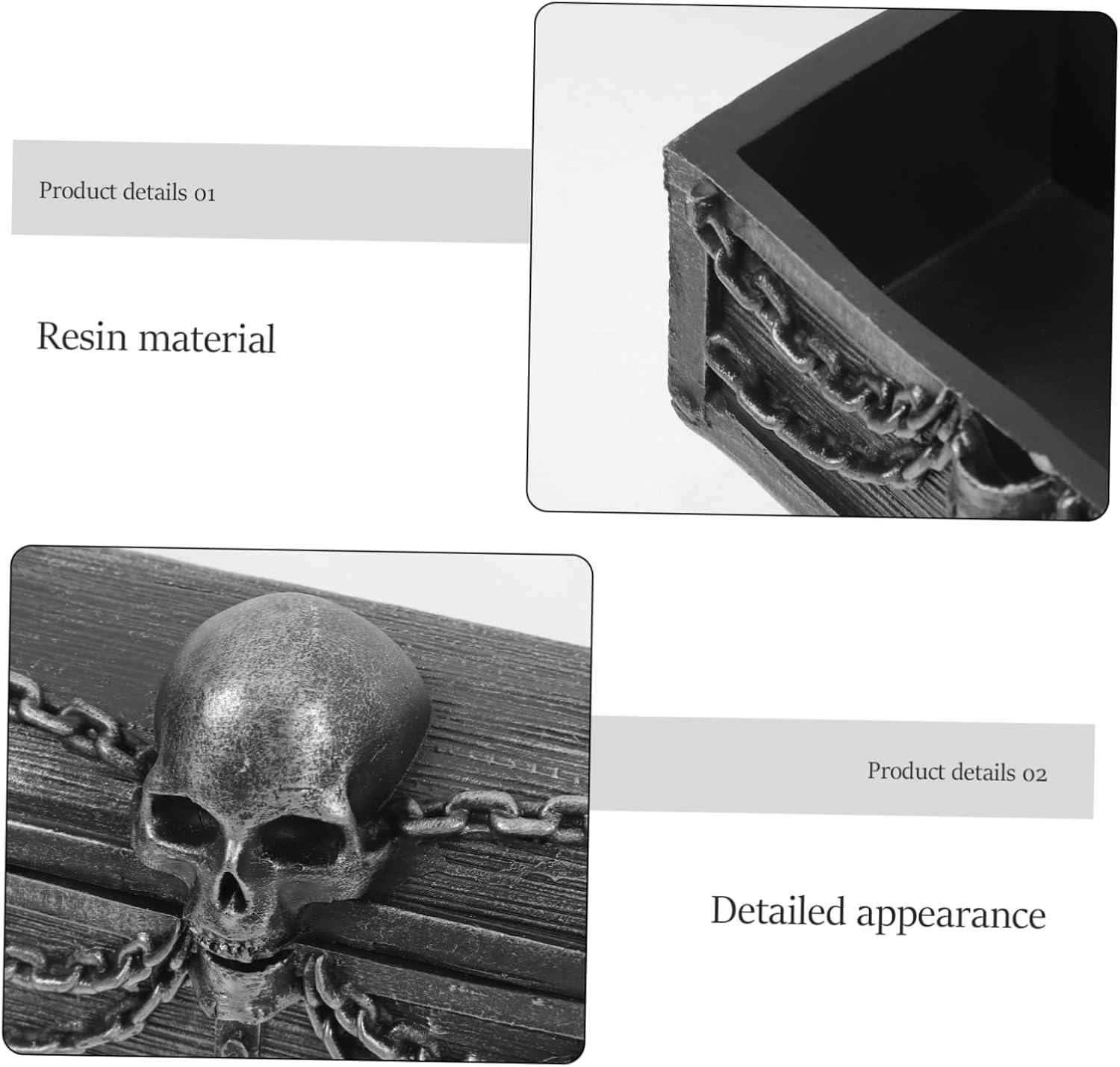 Hemobllo Small Treasure Box Decorative Skull Resin Halloween Season Chest